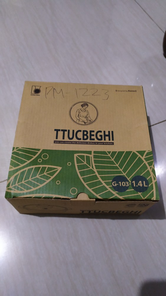 Dong Hwa  Panci Mangkok Keramik Korea Tutup Kaca Ttukbeqhi Ceramic Pot