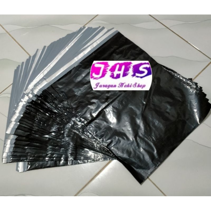 

Isi 100Lbr UK 25x35 Packaging Plastik Polymailer HITAM,PUTIH,SILVER