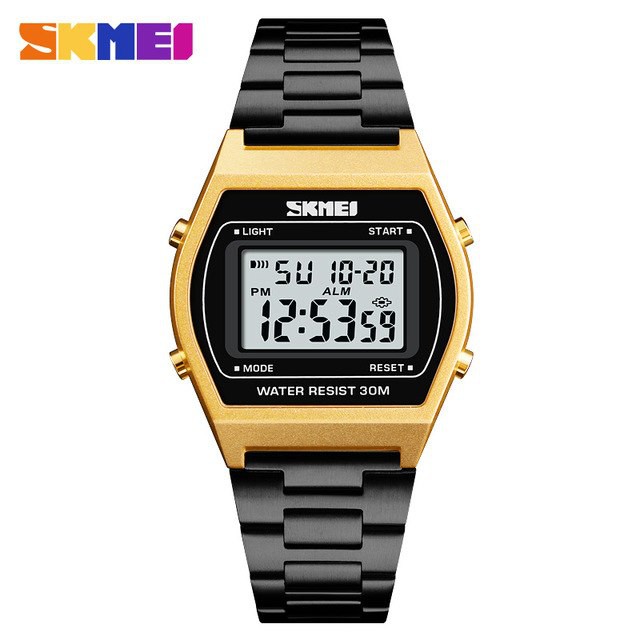 Jam Tangan Pria Bisa Wanita - SKMEI 1328 Men LED Digital Stainless Steel - Jam Tangan Digital Ori