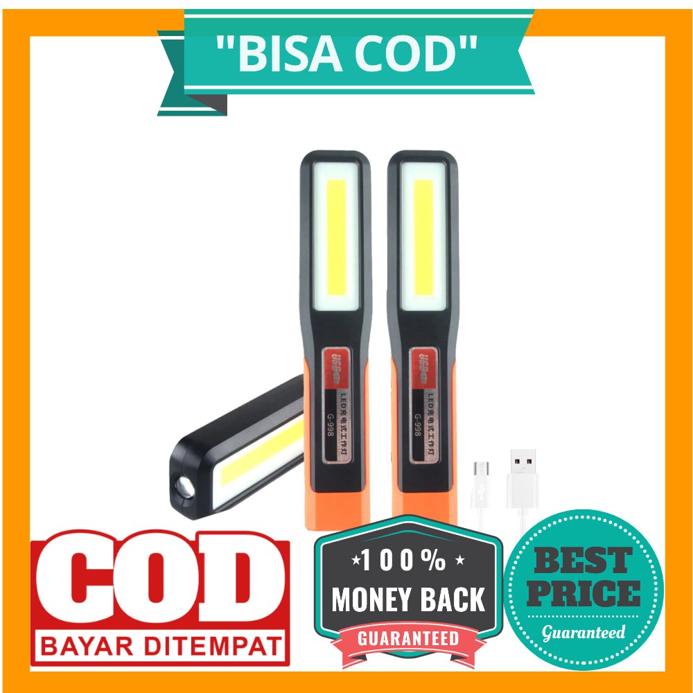 QIUBOSS Lampu Lantera LED Darurat Emergency Light Portable Magnetic COB - G-998 - Black