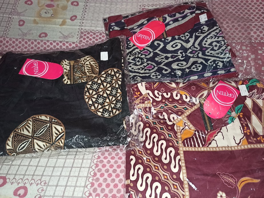 Bigclo - (cod) Ld 110-118cm Baju Blouse Batik Jumbo Bigsize Atasan Wanita Big Size Kantor 373 Vol 2