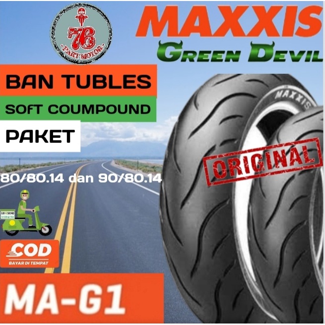 PAKET BAN TUBLES MAXXIS GREEN DEVIL  SOFT COUMPOUND