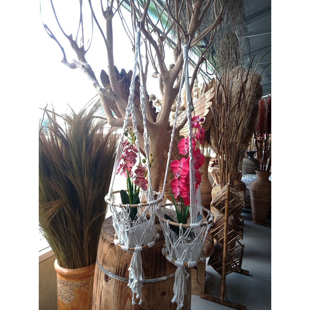 Rak Pot Gantung Macrame Panjang 70cm
