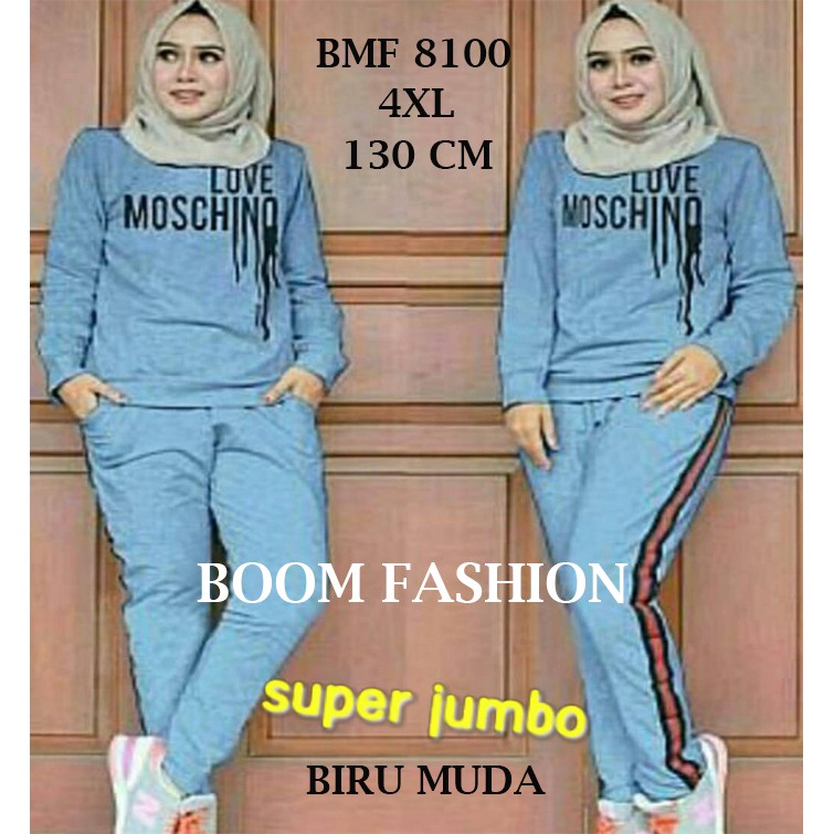 BOOM - SET TRAINING XL(5900), XXL(7333), 3XL(7711), 4XL(8100) Set Wanita Muslim Jumbo/ Set Olahraga Wanita