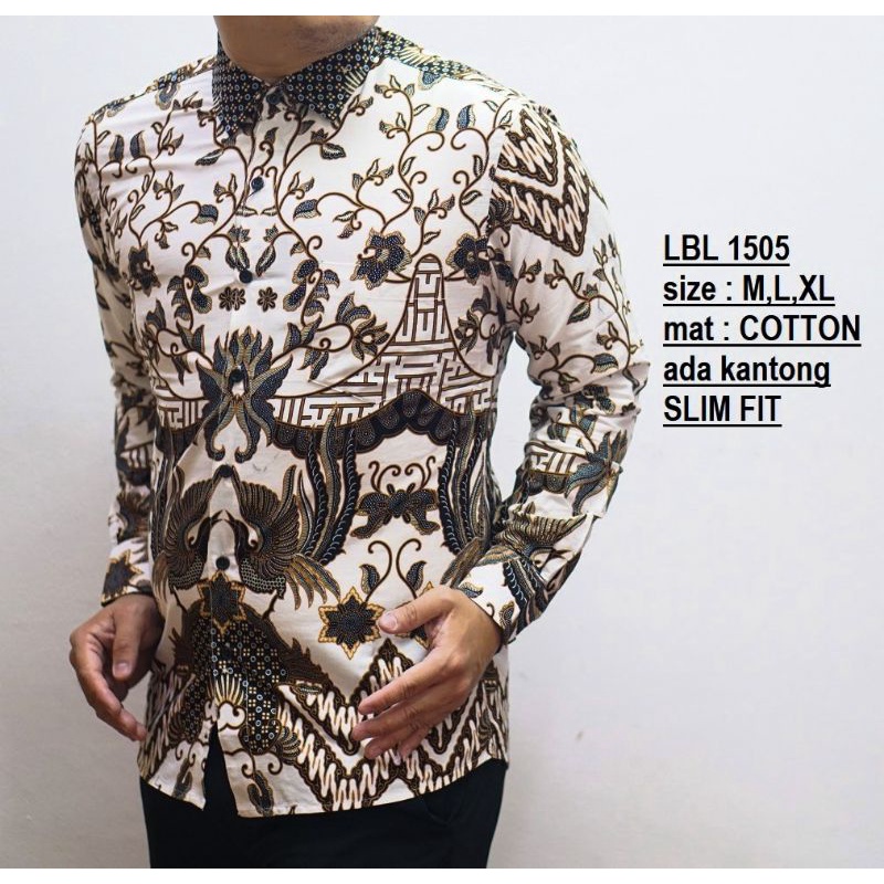 LBL 1505 LUIGI BATIK PRIA SLIMFIT LENGAN PANJANG