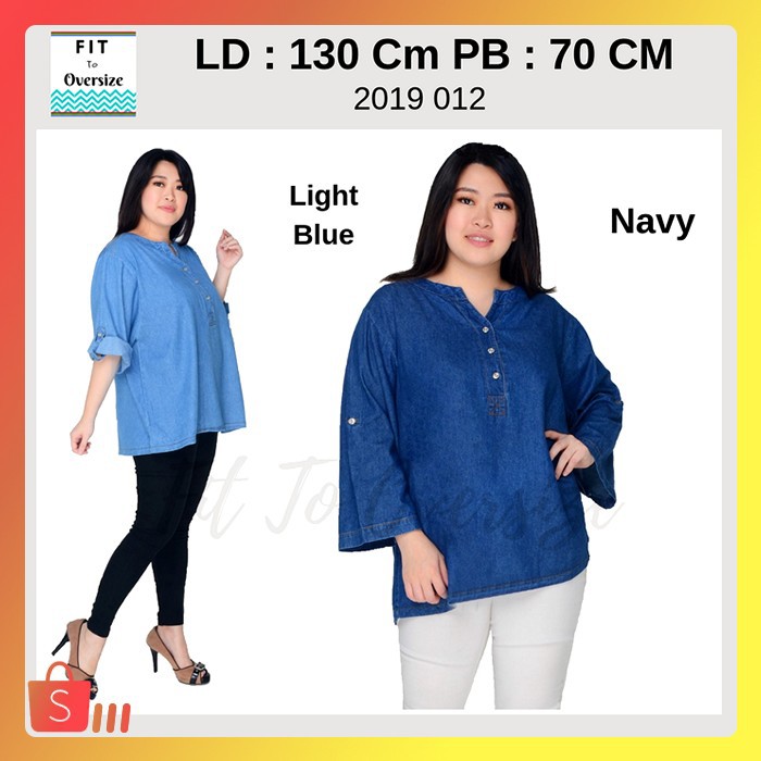 Blouse Denim  Atasan  Bigsize Jeans  Jumbo Besar Hamil 