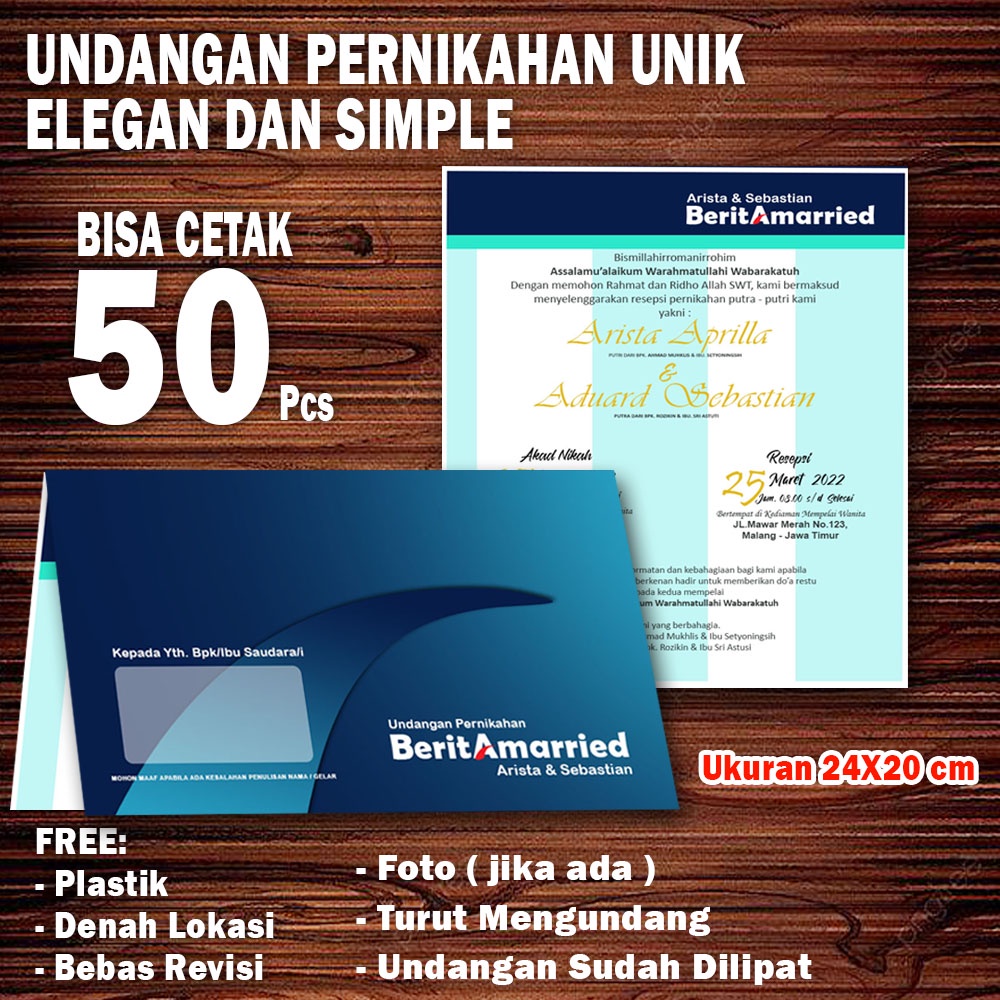 Undangan Pernikahan Murah Unik Elegan Simple dan Kekinian Undangan Pernikahan Hard Cover Cetak Print