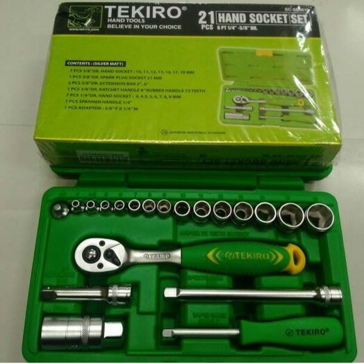 TEKIRO - KUNCI SOCK 21 PCS PER SET 6 PT SEGI ENAM 4 - 21 MM ORIGINAL