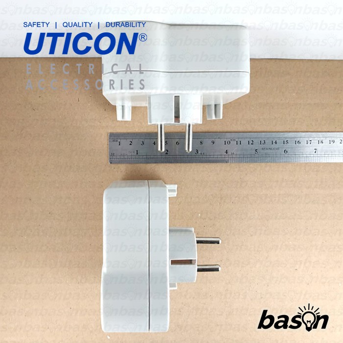 UTICON S348SW - Stop kontak 3 Lubang Multi Outlet dengan Saklar &amp; Child Protection