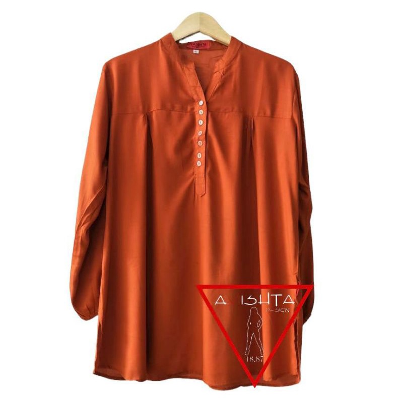 Blus polos rayon merah bata Blouse polos rayon Blus polos jumbo lasenta by avishta d-sign Blouse Wan