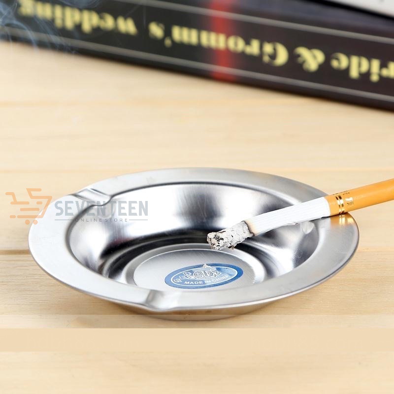 SEVENTEEN ASBAK ROKOK STAINLESS BULAT 12 CM MANGKOK ASBAK ROKOK BESI ASHTRAY CIGARETTE