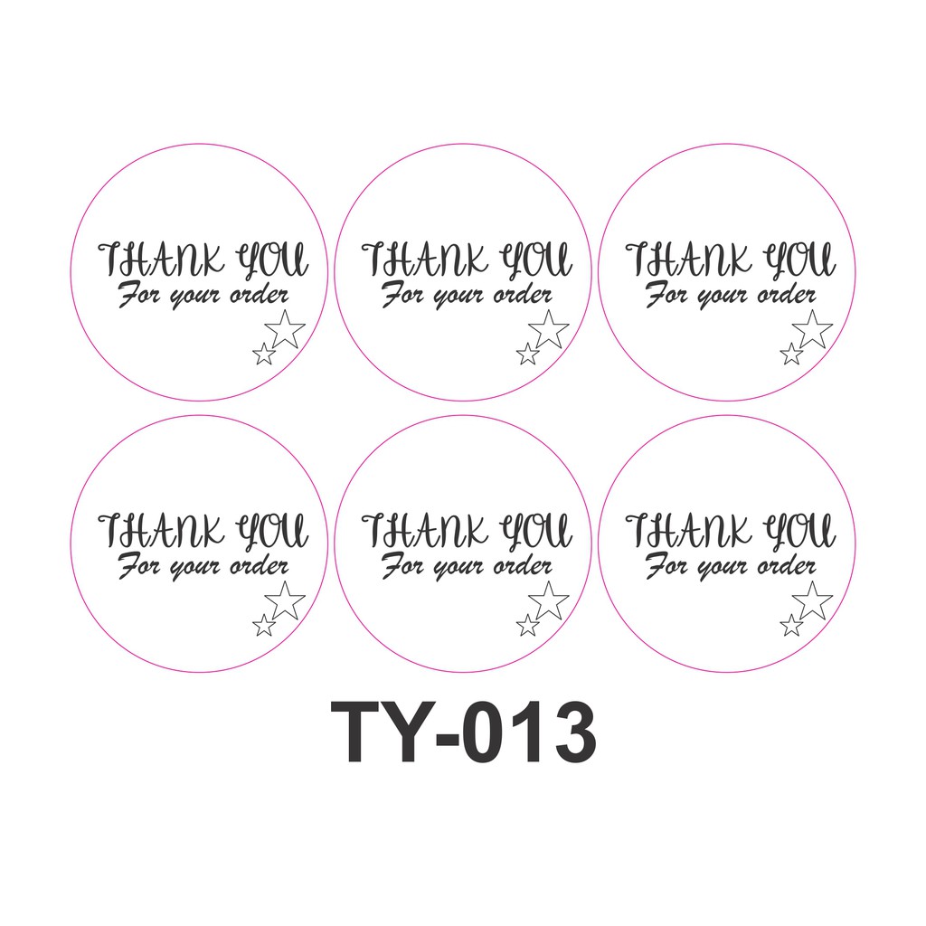 

Sticker THANK YOU (TY-013) label Toko Olshop Packaging print & cut (1 SET ISI 100 PCS)