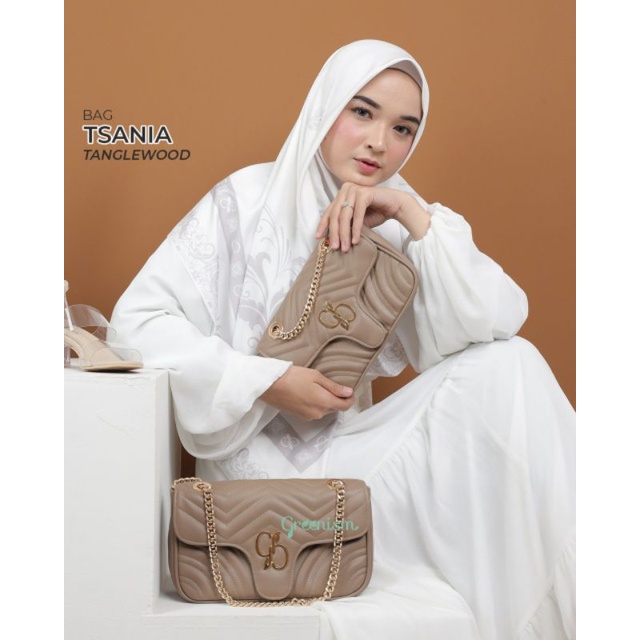 TAS SELEMPANG WANITA SLINGBAG HANDBAG KULIT TEBAL TSANIA BAG BY GREENISM PESTA KONDANGAN MEWAH PARTY