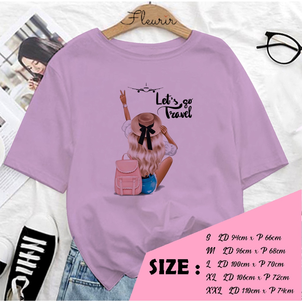 FLEURIR - COD LETS GO KAOS WANITA PRIA REMAJA DEWASA UNISEX TSHIRT JUMBO