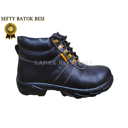 Sepatu Sefty Batok Besi Cemvers Boots Bahan Kulit Asli / Sepatu Kerja Sefty Kulit Asli