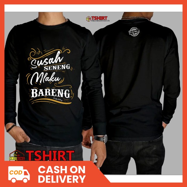 Kaos Bijak Jawa |Kaos Distro | Kaos Kata Kata Jawa | Kaos Susah Seneng Mlaku Bareng