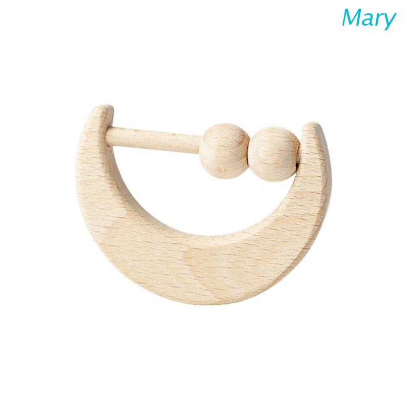 Mary Mainan Teether Bayi Bentuk Setengah Lingkaran Bahan Kayu