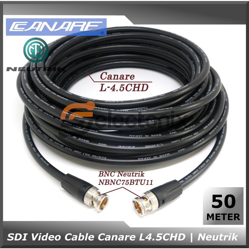 [50m] Kabel SDI Video Canare L-4.5CHD | BNC Neutrik