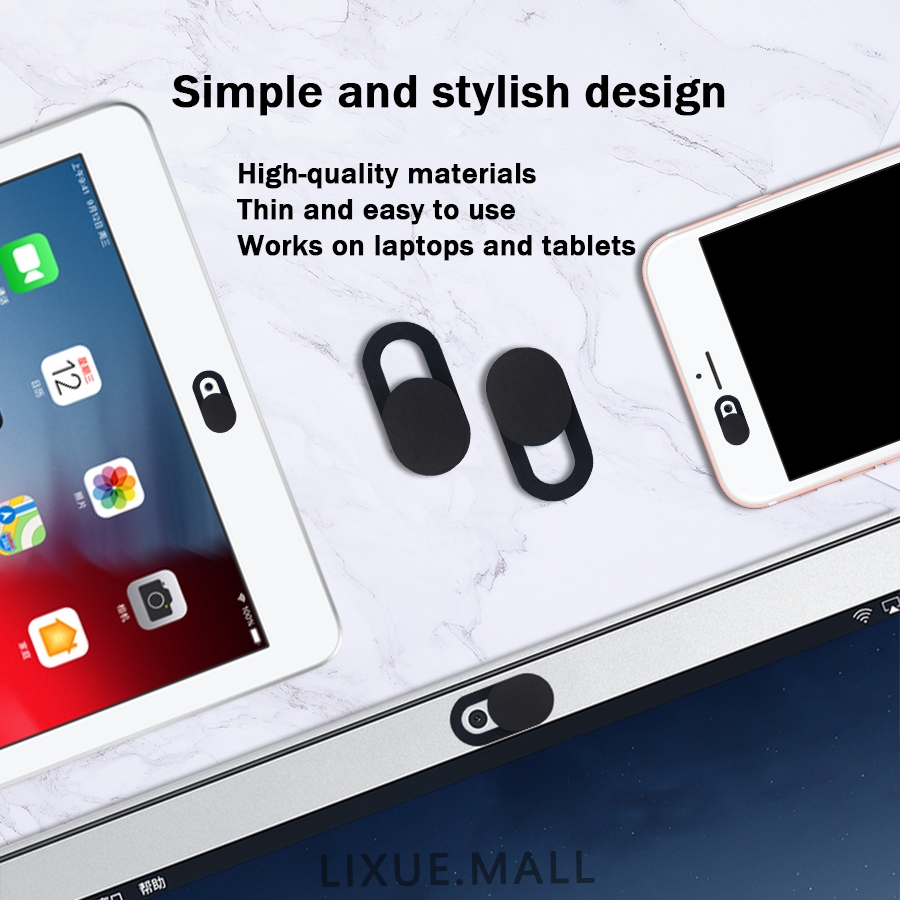 Lixue Cover Kamera Webcam Universal Model Geser Untuk Laptop / Komputer / Ipad / Imac / Tablet / Pc