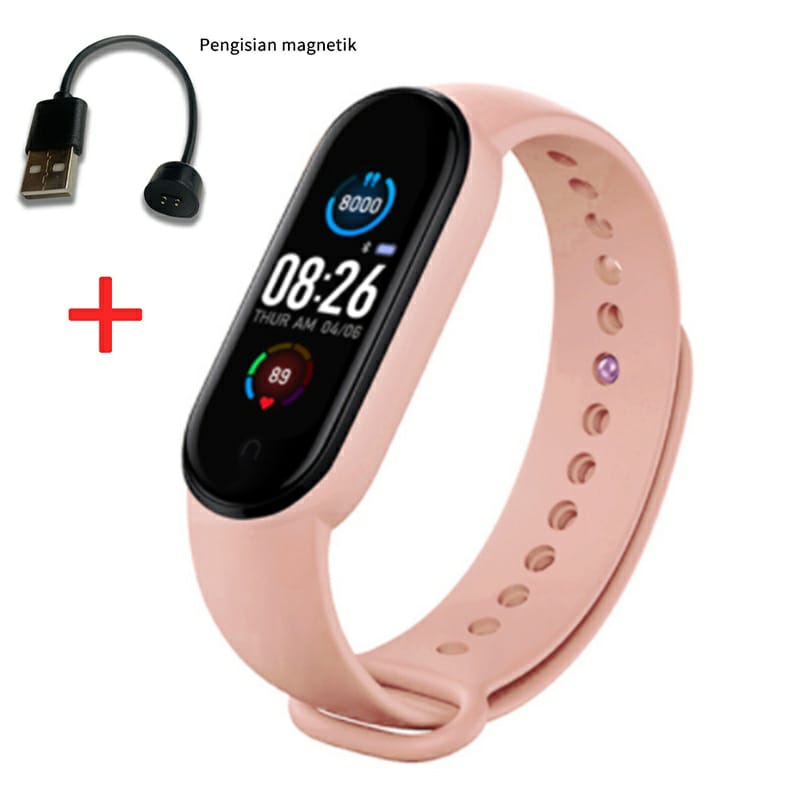 Smartwatch M6 Smart Band Smart Bracelet M6 New Model 2022 Color Display With Monitor Detak Jantung / Tekanan Darah