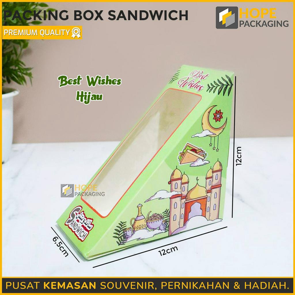 [ ISI 5 PCS ] Box sandwich Kotak roti Sandwich Idul fitri / Kotak roti Kraft Paper box kue / pengajian / Lebaran acara islami