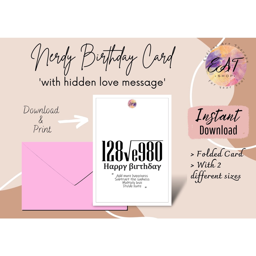 

Printable Nerdy Birthday Card / Love Birthday Card / Kartu Ucapan Selamat Ulang Tahun PDF / Aesthetic Birthday Card