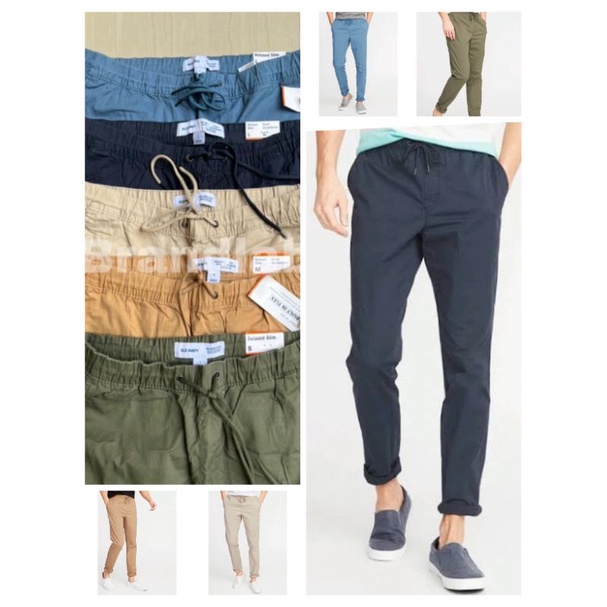 Celana Panjang Chinos Slim OLDNAVY  Relaxed Slim Pull On Anytime Ori