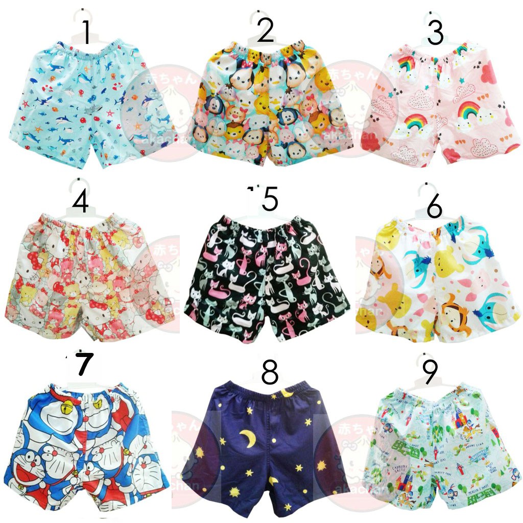 MOTIF RANDOM Celana Pendek Size 1,3,5,7 th Anak Celana Kolor Akachan Short Pants Anak Cewek Cowok cp