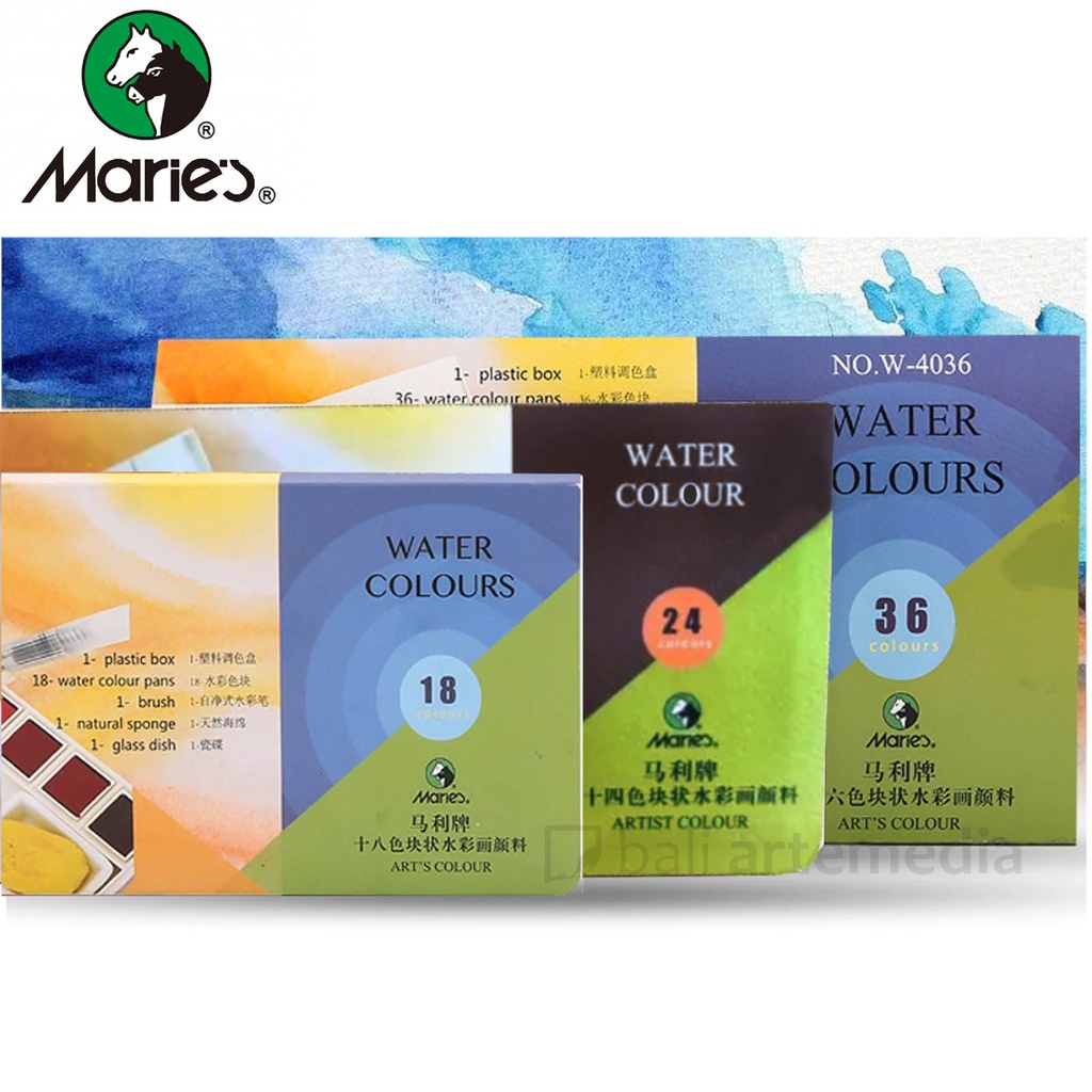 Marie's Artist Solid Watercolor Paint Set 18/24/36