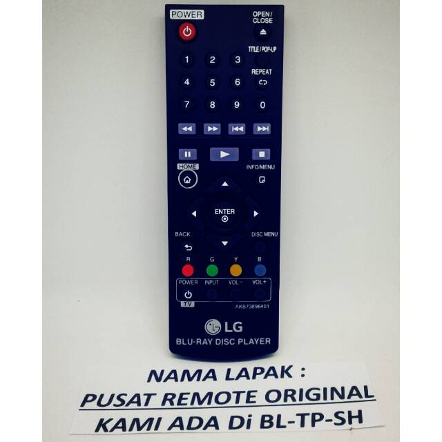 REMOTE REMOT DVD LG BLU RAY AKB73896401 ORIGINAL