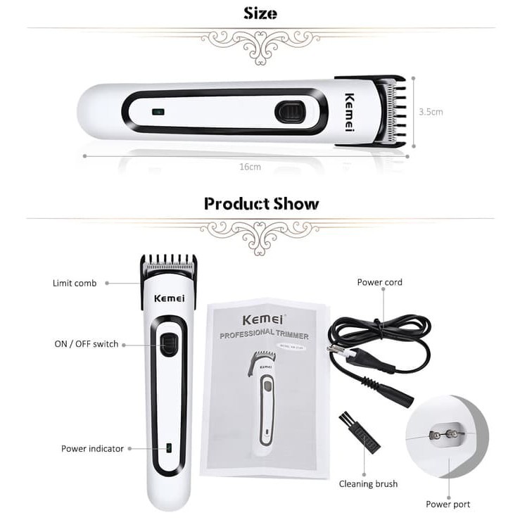 Alat Cukur Rambut Ketam Rambut Hair Clipper Rechargeable KM 2169