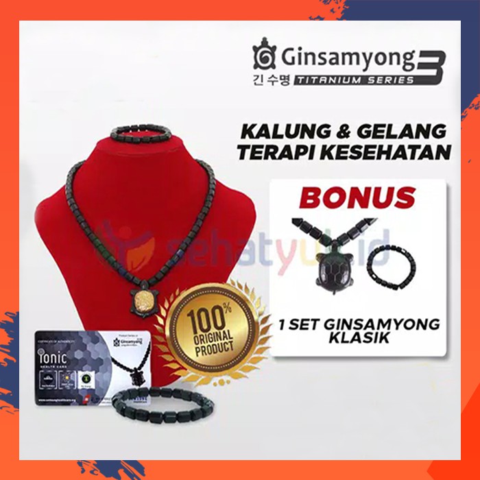 PROMO Kalung kesehatan Ginsamyong 24k Series BONUS 1 Set Ginsamyong Klasik