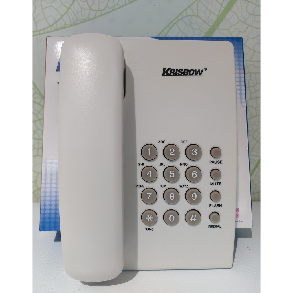 TELEPON RUMAH KRISBOW / TELEPON ANALOG / TELEPON BASIC WHITE