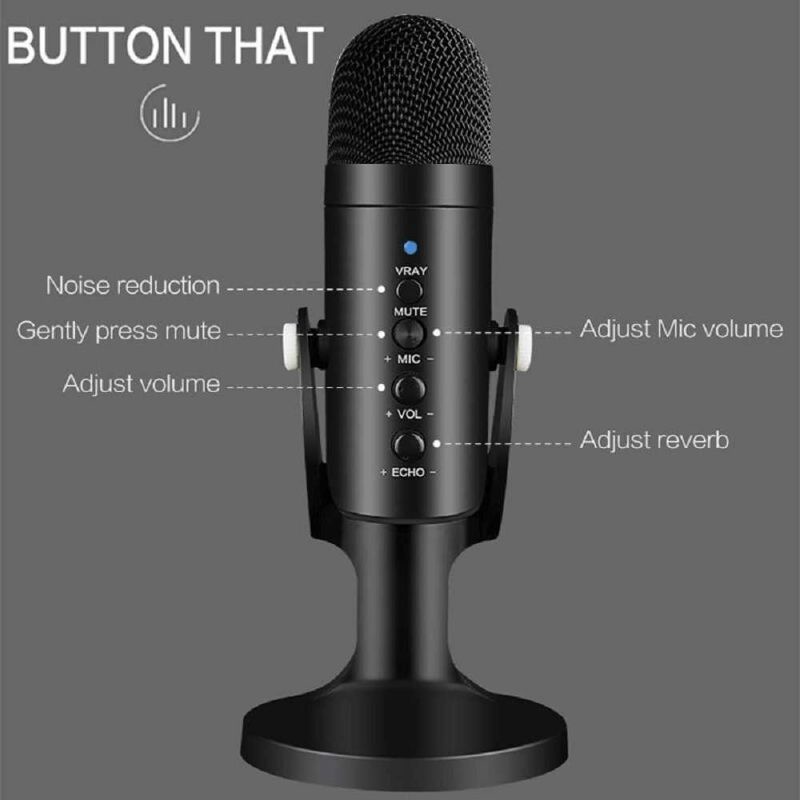 Microphone Condenser USB Mikrofon Kondensor Stand - JD-900 Recording Gaming