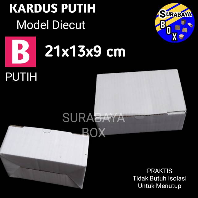 

KARDUS B PUTIH POLOS 21x13x9cm KOTAK KARTON BOX DUS SEPATU PACKING CORRUGATED