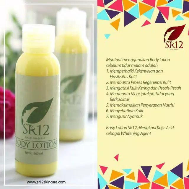 BODY LOTION SR12 MELEMBABKAN MENCERAHKAN DAN ANTI OKSIDAN/ BODY LOTION / LOTION MALAM / BODY CARE