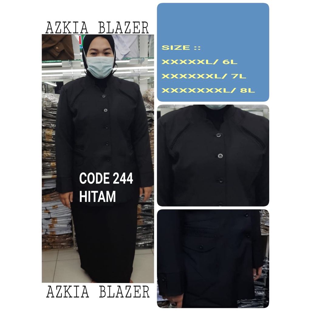 Blazer hitam hitam  setelan Rok Dan Celana #seragam Guru dan PNS-Pakaian Pemda terbaru-blazer jumbo