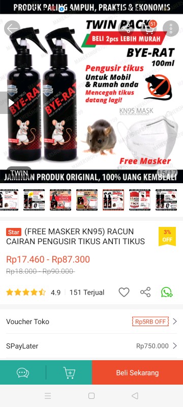 Racun Cairan Pengusir Tikus Anti Tikus Semprot Bye Rat 100ml Rat Repllent