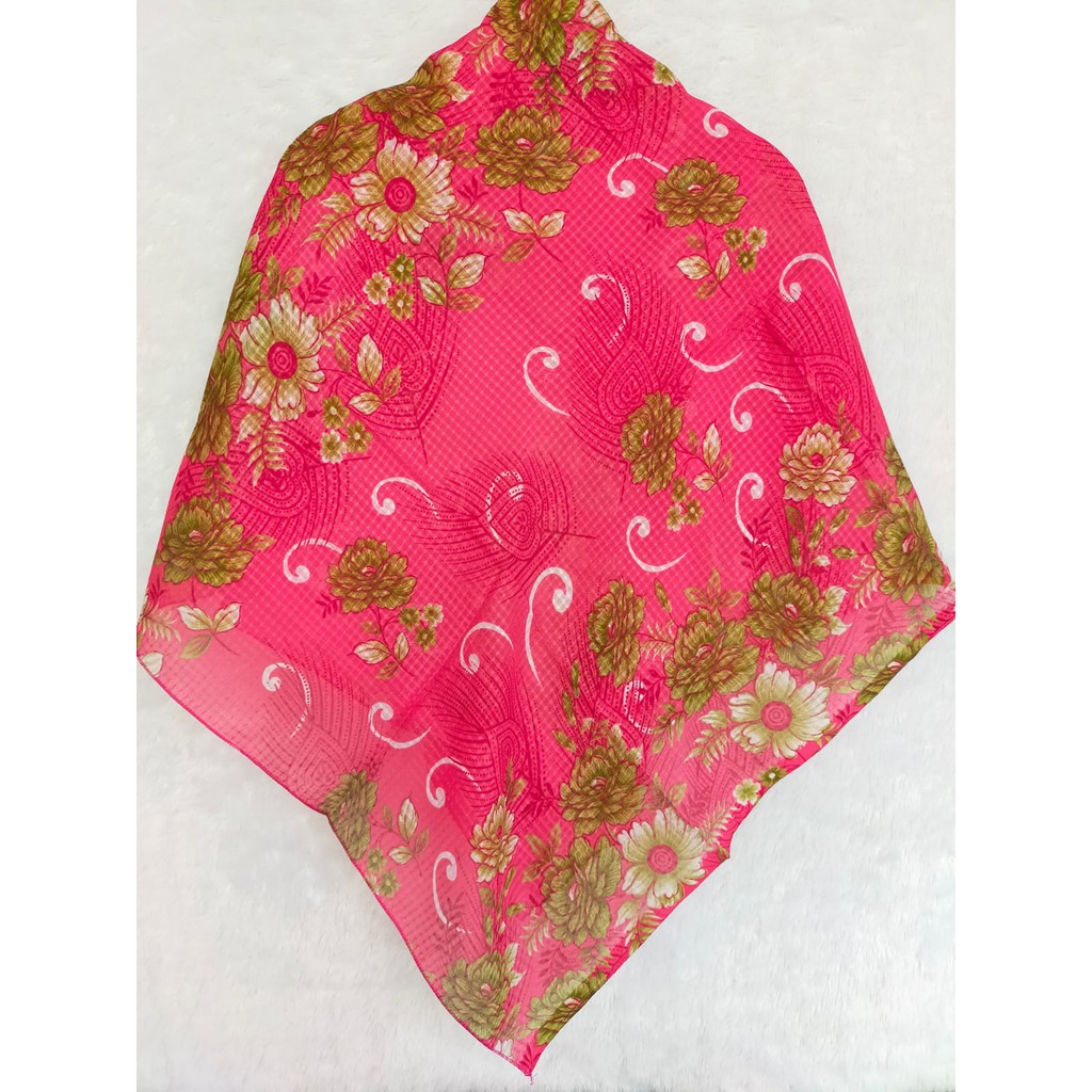 Hijab Segiempat Motif / Kerudung Segiempat Motif 110cm x 110cm