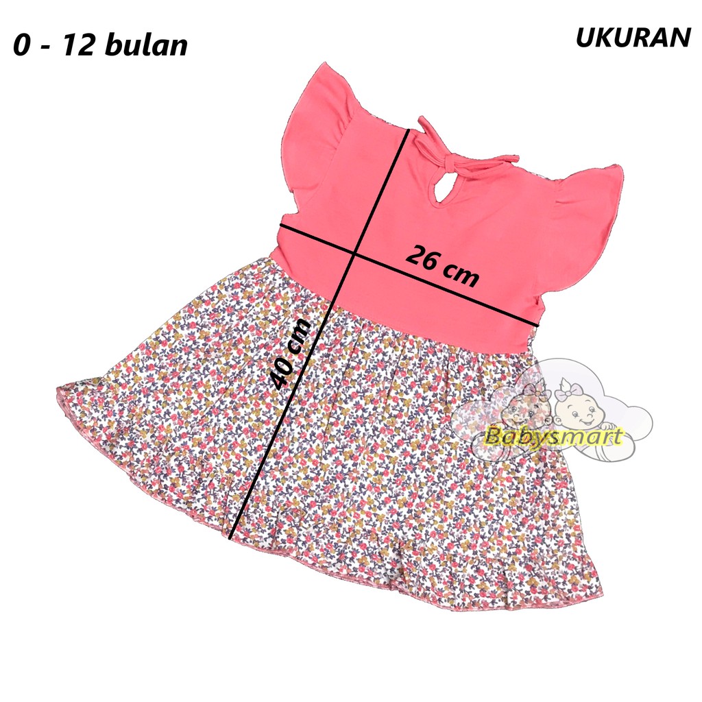 Babysmart - Baju bayi/Anak Perempuan Dress motif 2 KUPU PLANET KIDS usia 0 -12 bulan / Pakaian anak