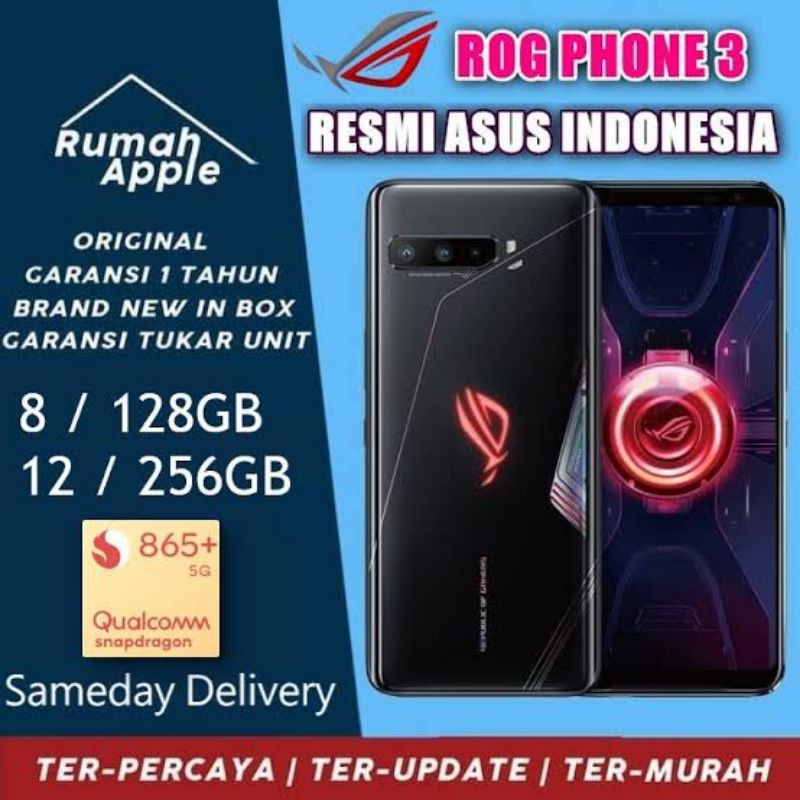 ASUS ROG PHONE 3 (128GB+256GB) Snapdragon 865+ Garansi resmi asus indonesia