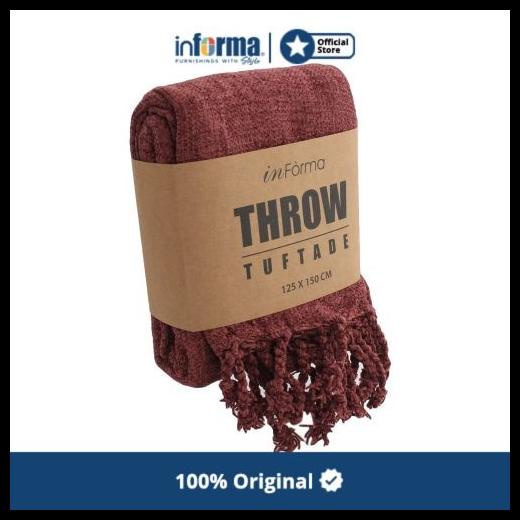 Informa - Selimut- Throw Tuftade Wine 125X150Cm