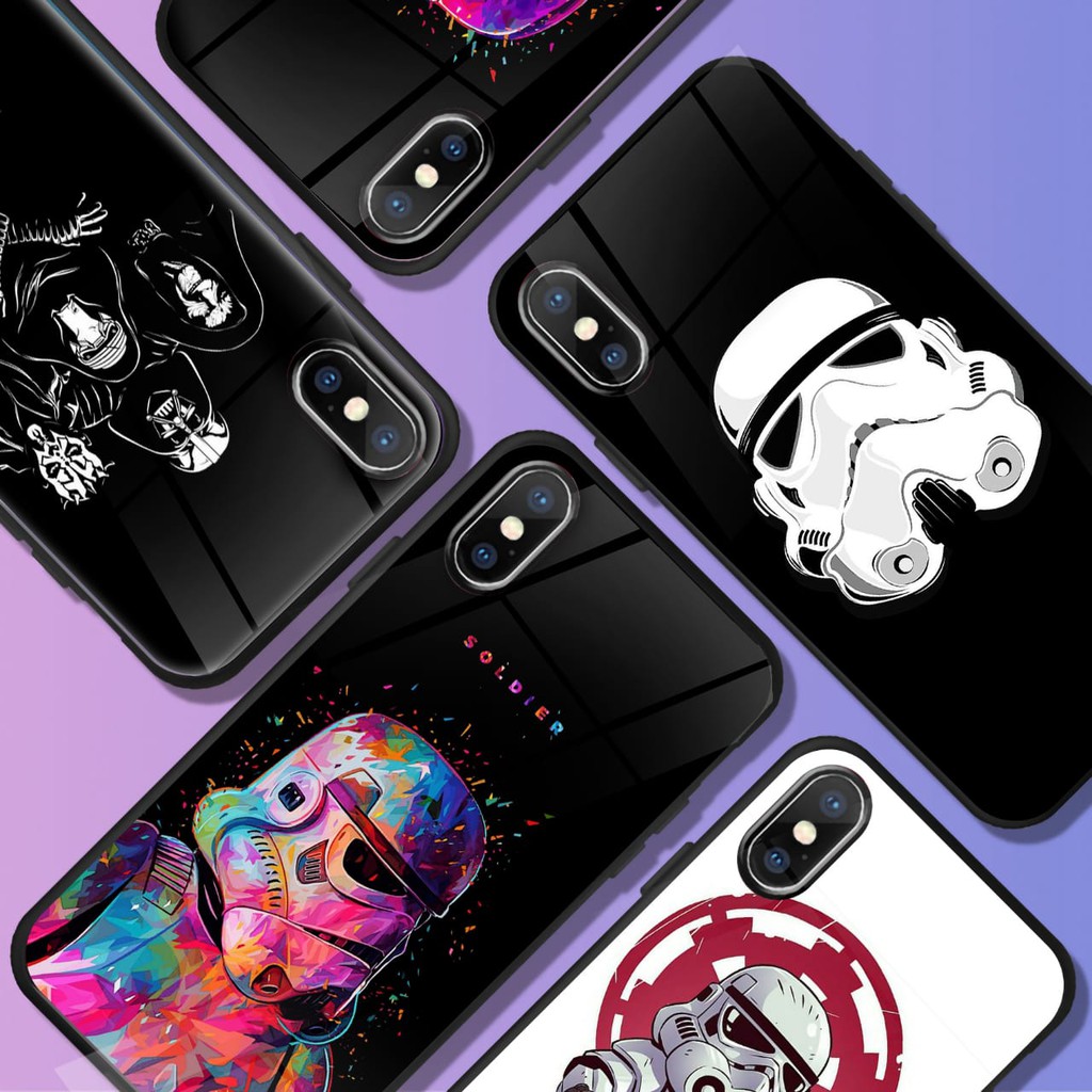 custom case starwars samsung s7,s7 edge,s8,s8 plus,s9,s9 plus casing premium glass samsung