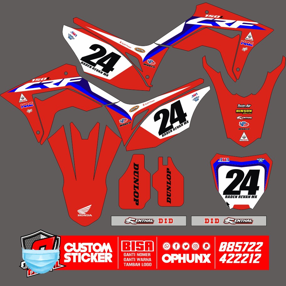 CRF STIKERCUSTOM FULL BODY DECAL STICKER STRIPING CRF 2