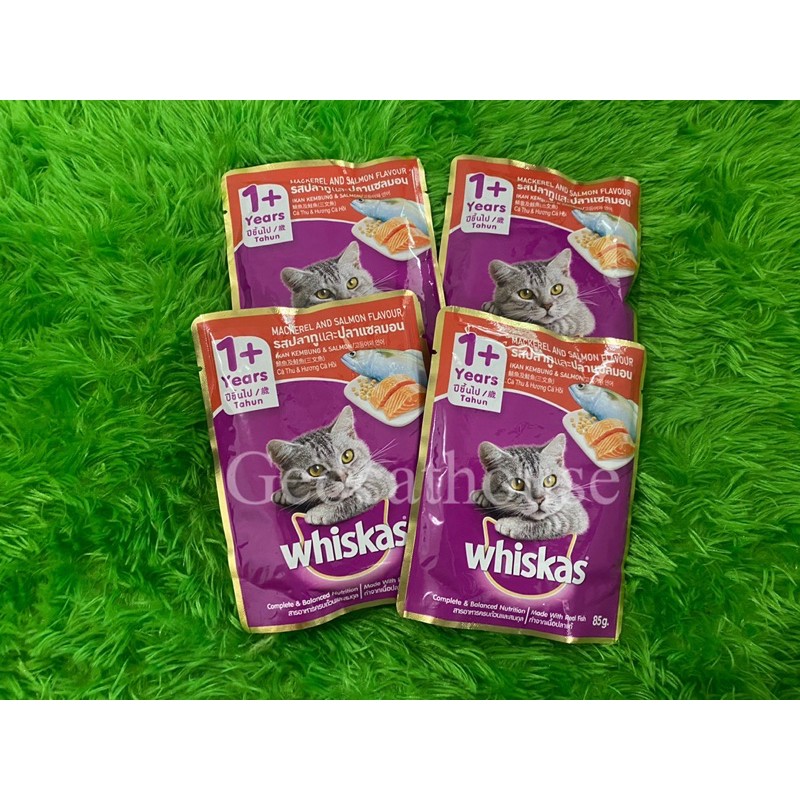 Jual Whiskas Adult 1+ Mackerel Salmon Pouch Sachet 85 Gr Makanan Basah