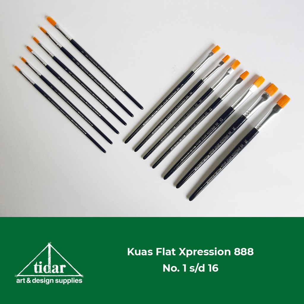 

Kuas Xpression 888 Gepeng / Datar - Flat Brush No. 1 s/d 16