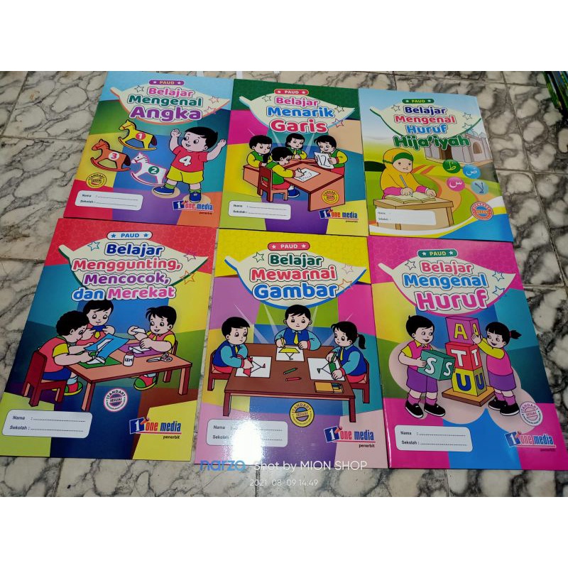 Buku Materi PAUD 1 Set Paket Lengkap isi 6 Materi belajar PAUD untuk Anak