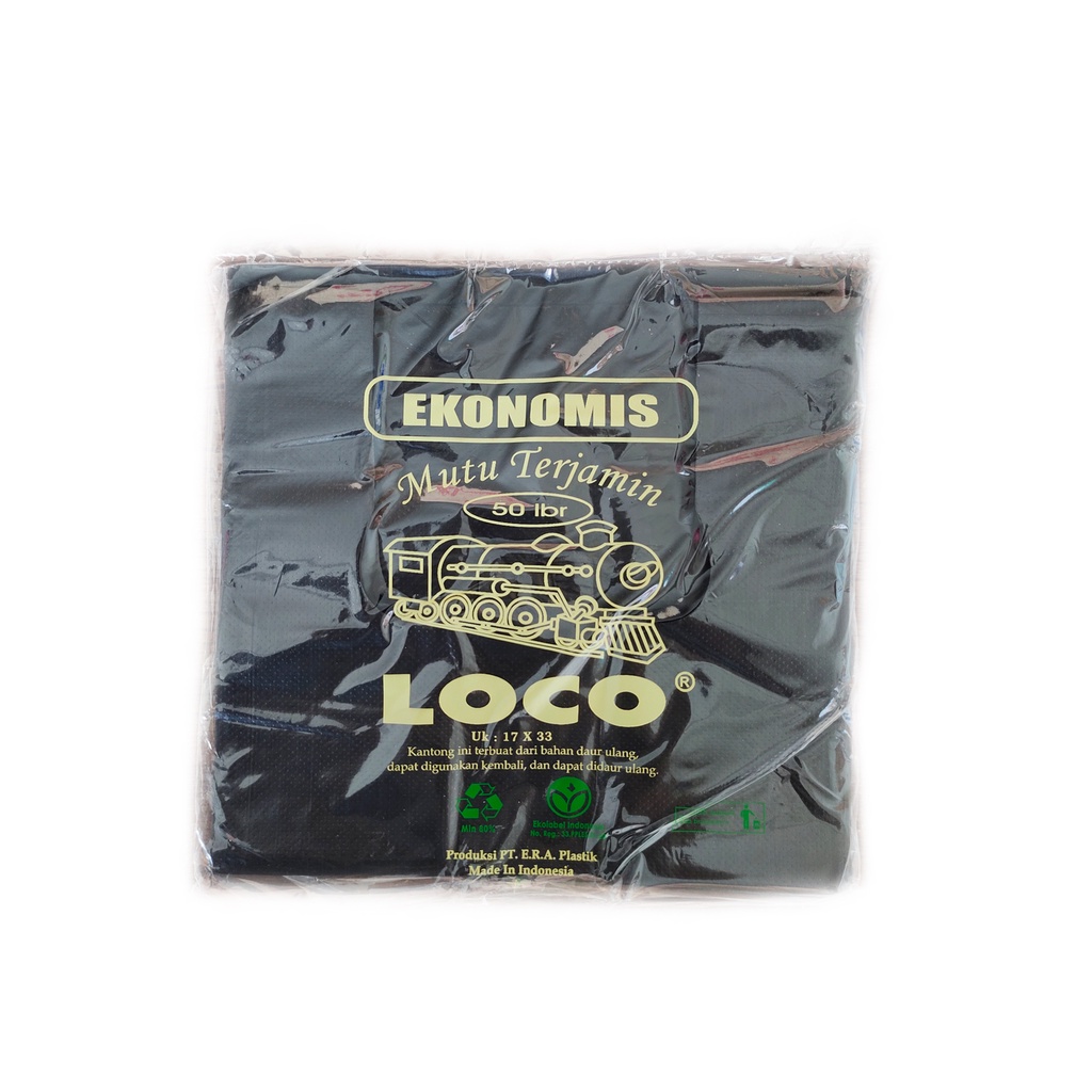 KANTONG PLASTIK LOCO EKONOMIS 17 HITAM 50 LEMBAR