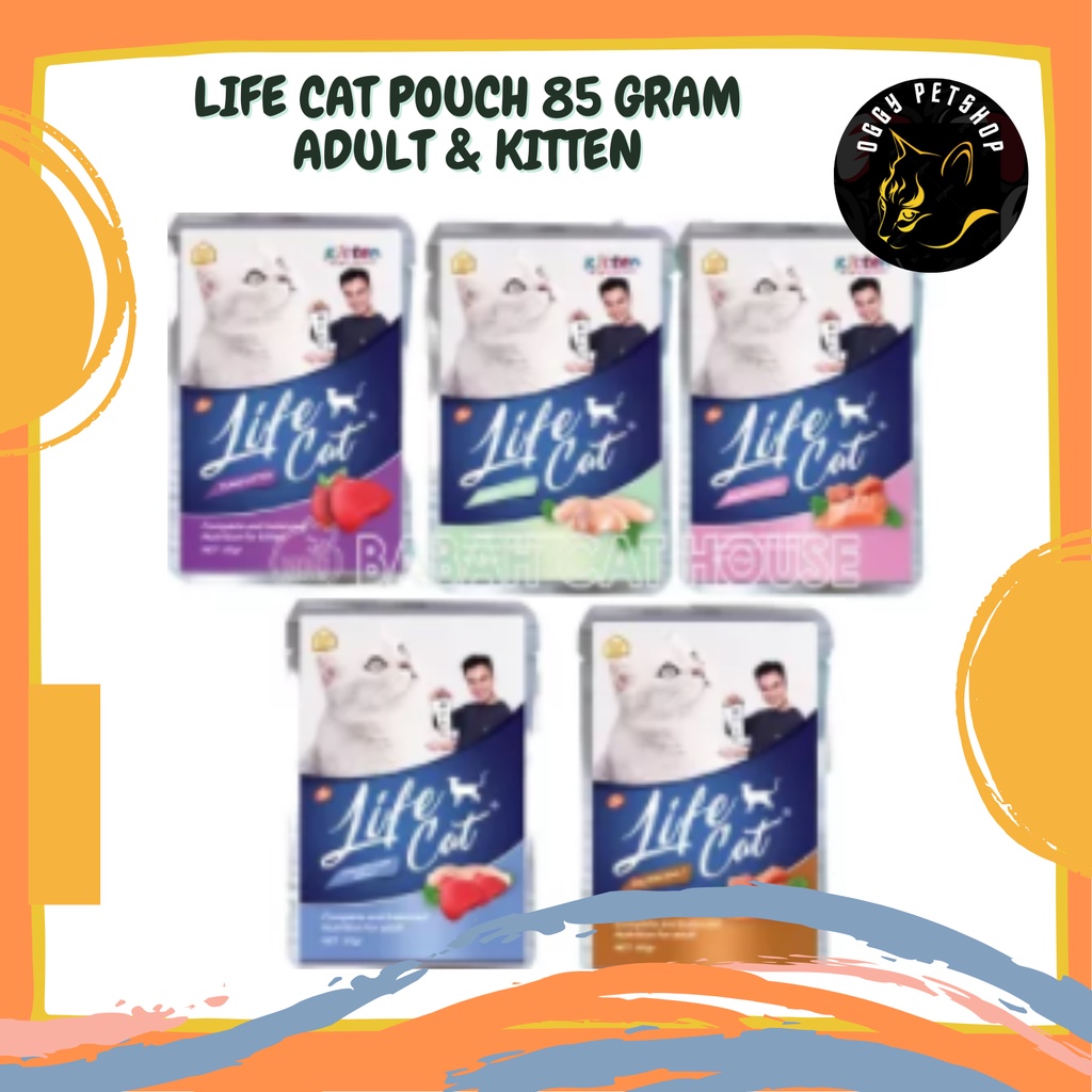 Makanan Kucing Life Cat Food Kitten dan Adult Pouch 85 gr Lifecat