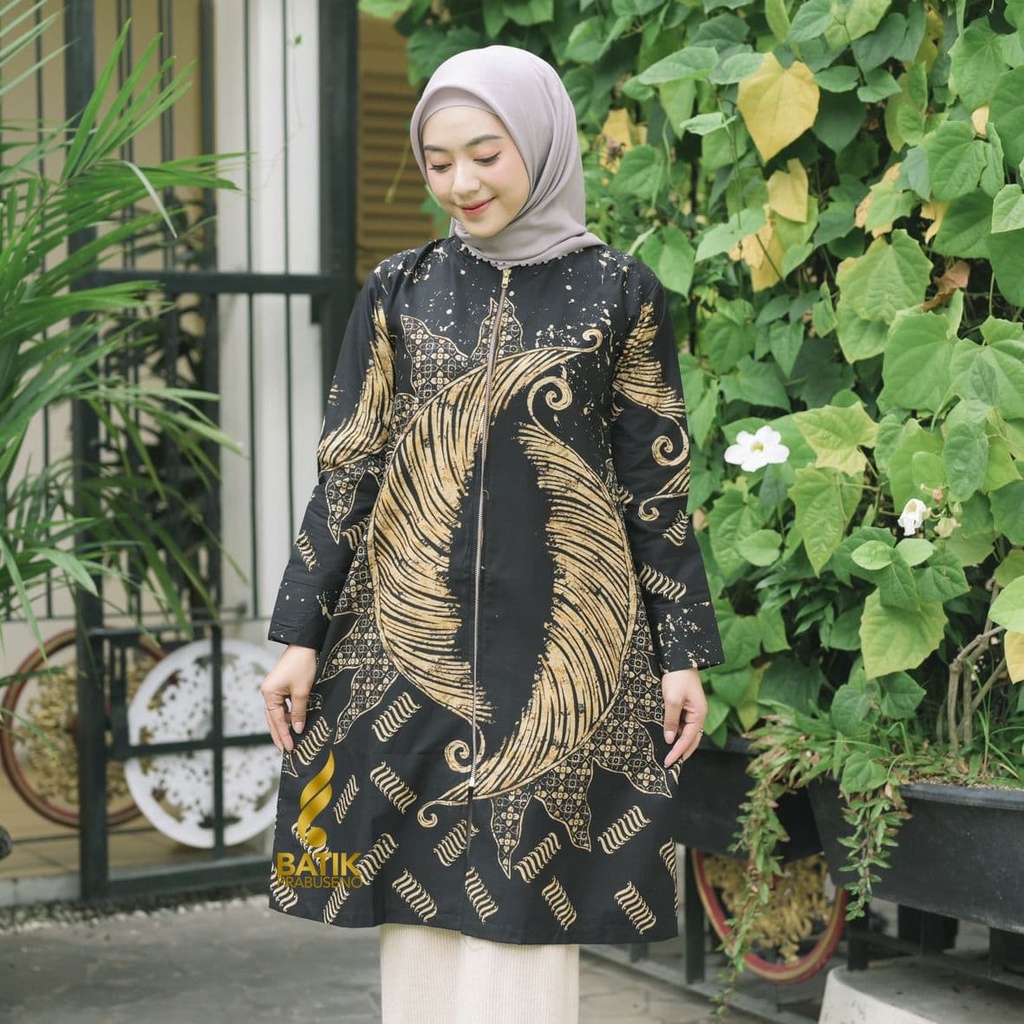 PRABUSENO // Baju Batik Prabseno UDARATI Tunik Batik Wanita Lengan Panjang Original Batik Solo Busui